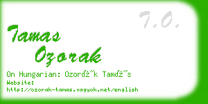 tamas ozorak business card